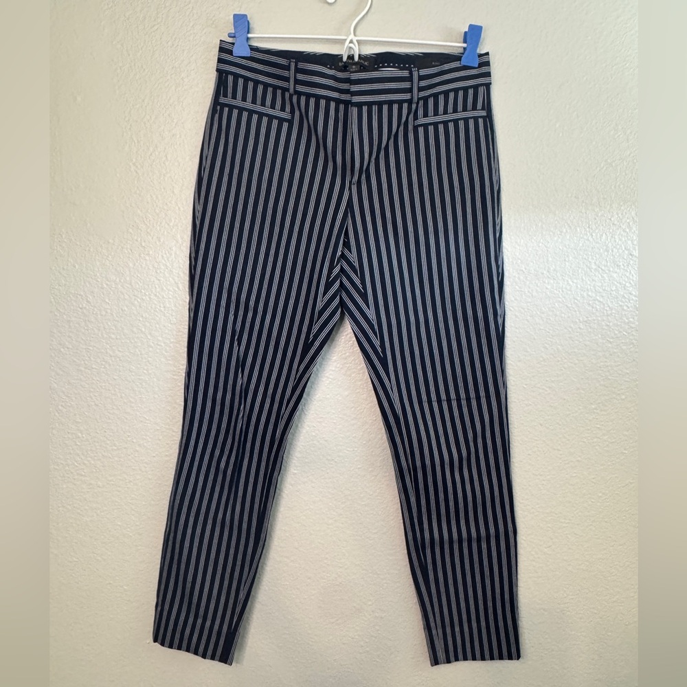 BANANA REPUBLIC Sloan Skinny Ankle Pants – Navy & White Striped – Size 0